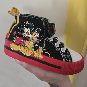 Disney Mickey Mouse Kids High-Top Sneakers - Black and Red